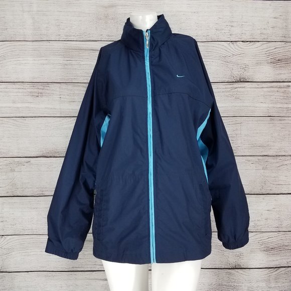 Nike Jackets & Blazers - Nike L Full zip up Windbreaker Truck Jacket Blue